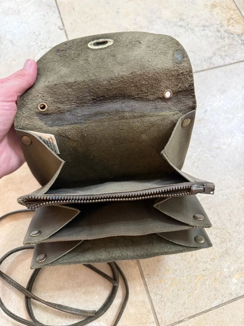 Vintage leather clutch pouch wallet